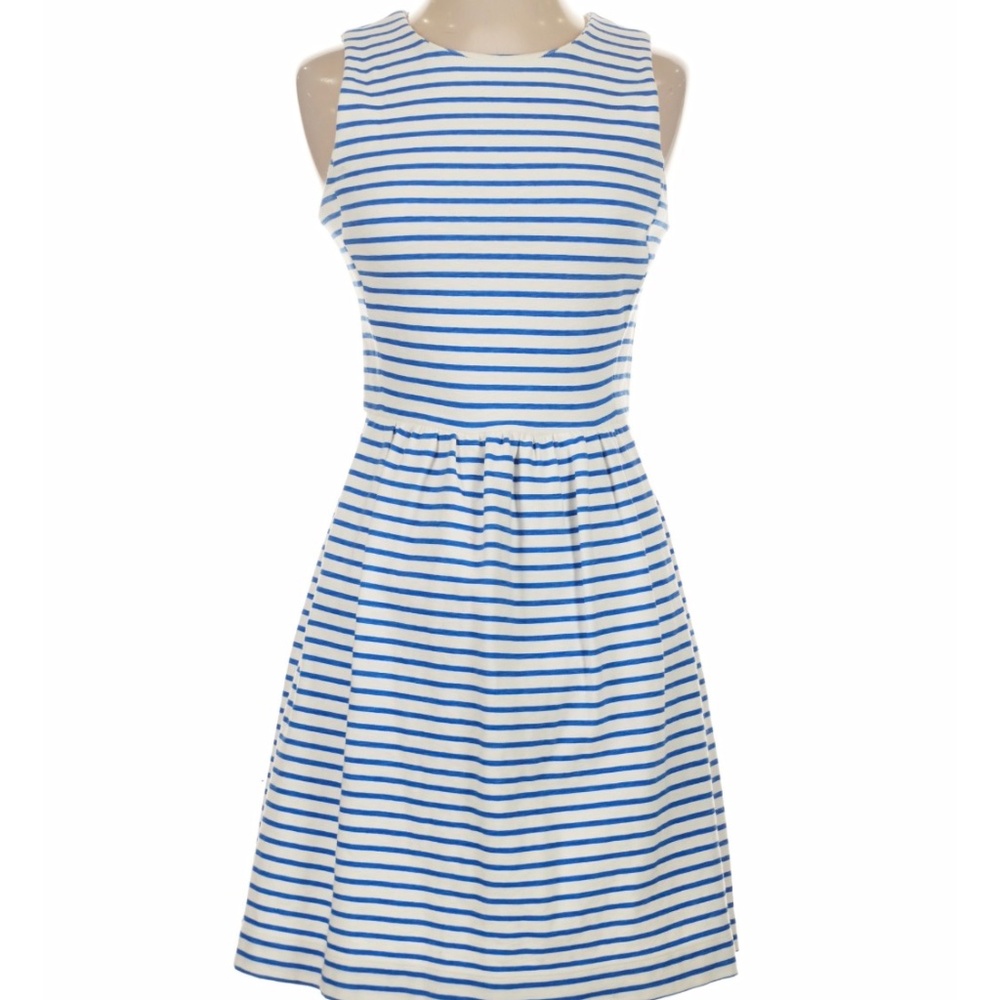 J Crew Striped Sleeveless Knit Dress with Pockets
